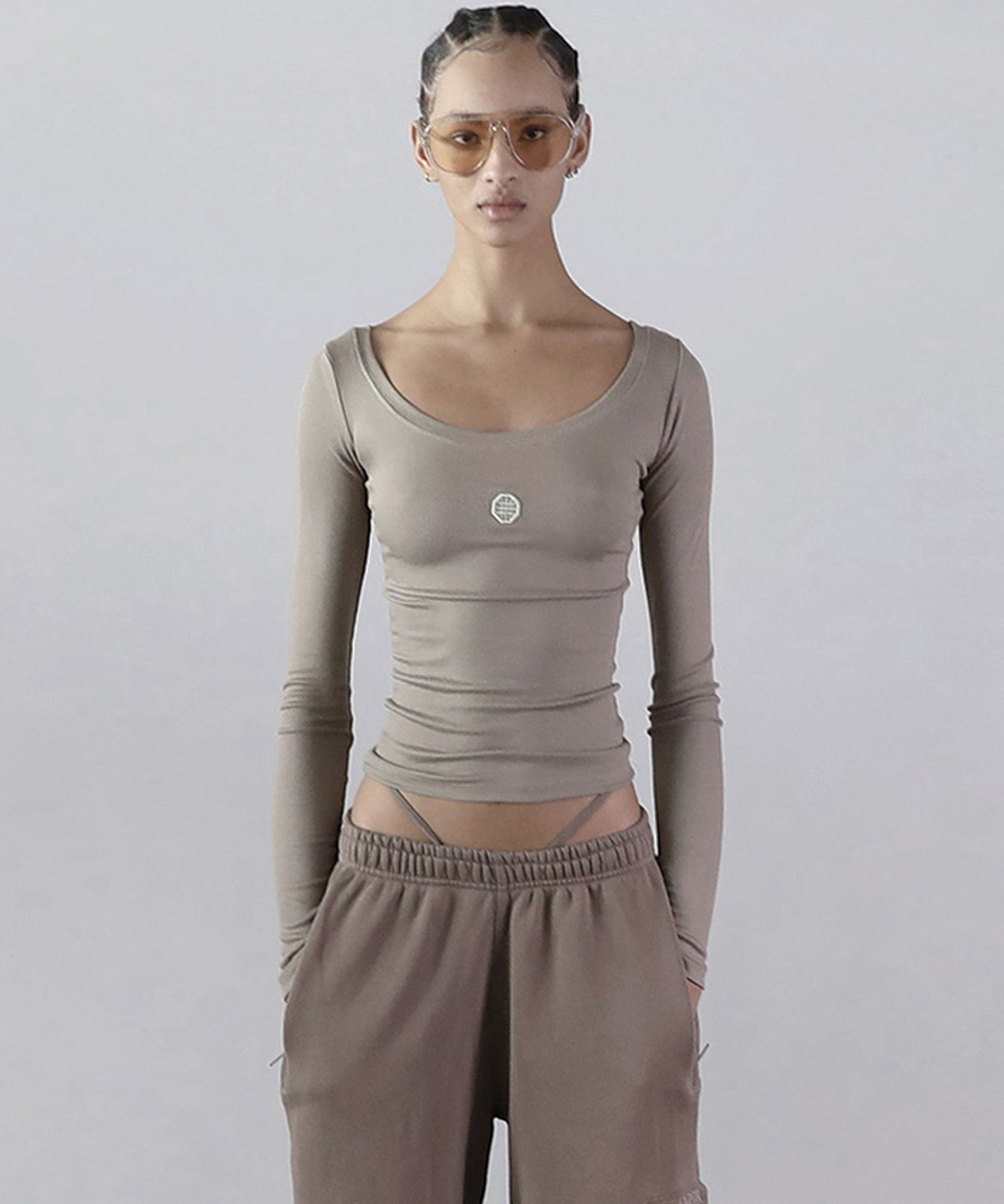 出産祝いなども豊富 MUSINSA | BADBLOOD Scoop Neck Jersey Long Sleeve 2 - Tan 着物・浴衣