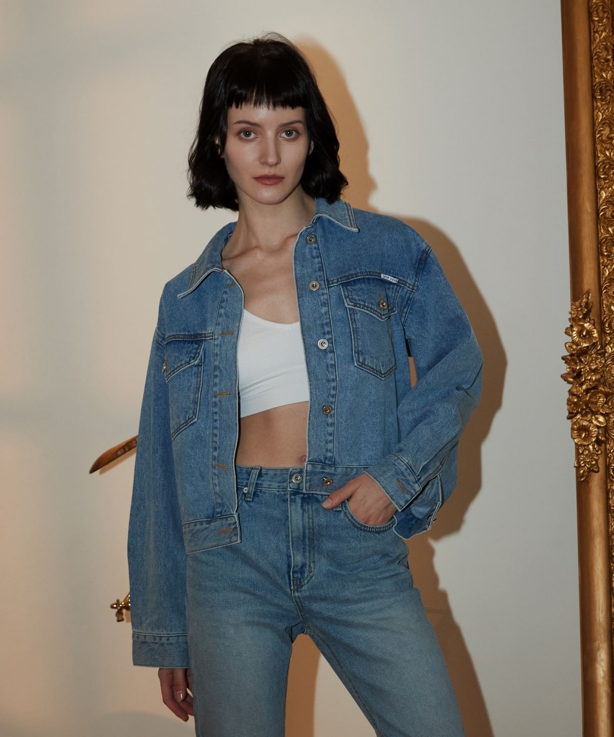 더 케어링(THE CARING) Juliet Denim Jacket (Blue)