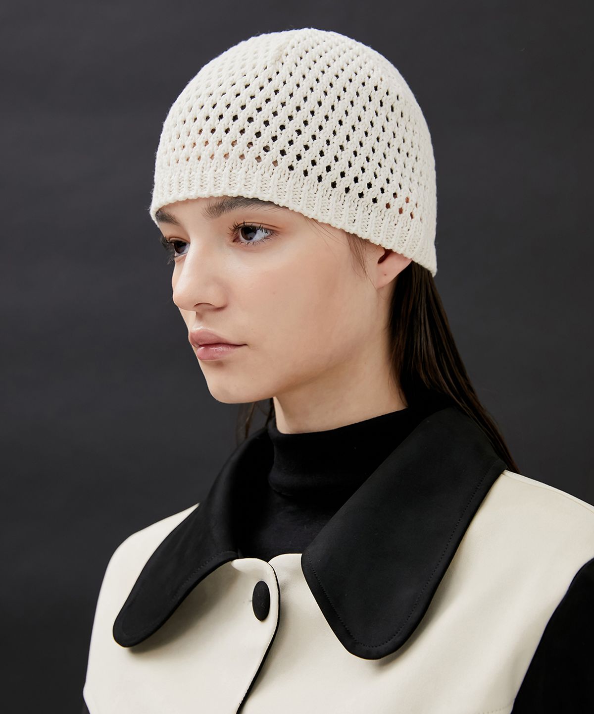 플레어업(FLAREUP) riri 5.Gauge Knit Beanie - Cream (FL-723)