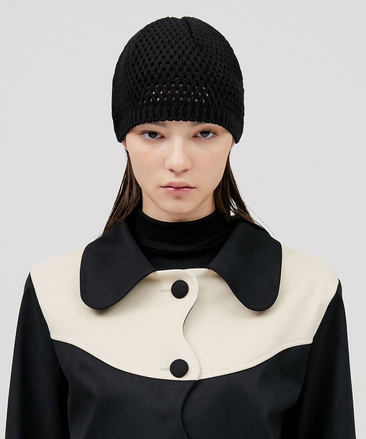 플레어업(FLAREUP) riri 5.Gauge Knit Beanie - Black (FL-723)