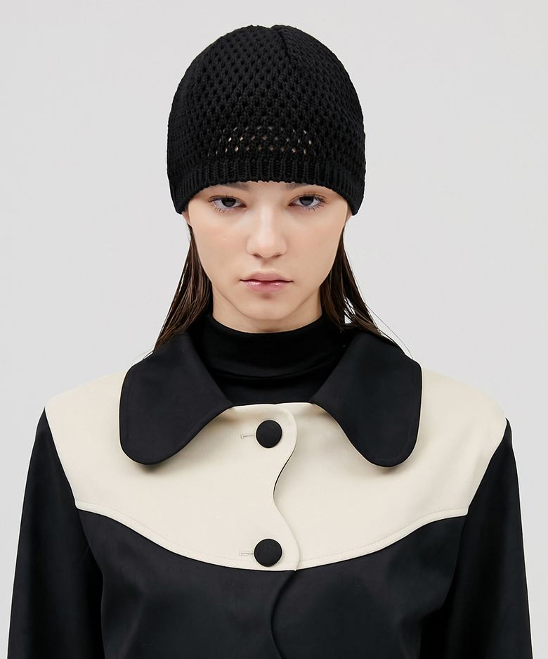 riri 5.Gauge Knit Beanie - Black (FL-723)