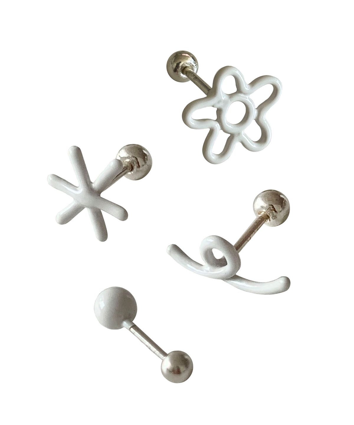 잇더즌매터(IT DOESN'T MATTER) Rainbow doodle piercing (White)