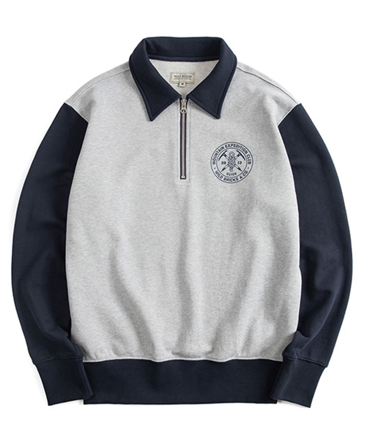 와일드 브릭스(WILD BRICKS) MEC HALF ZIP PULLOVER (grey/navy)