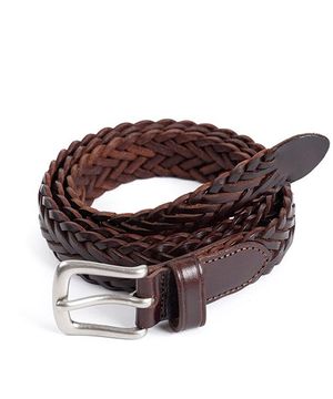 CL WOVEN LEATHER BELT (dark brown)