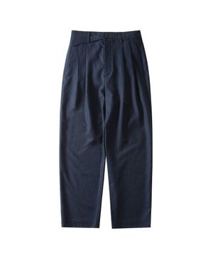 브릿지 와이드 팬츠 울 스트라이프