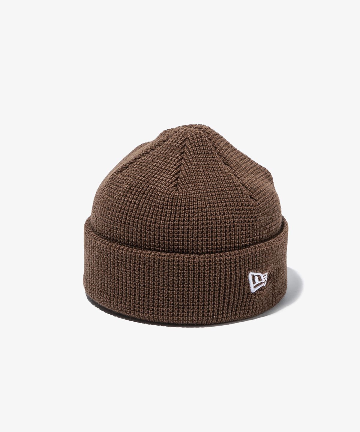 뉴에라(NEW ERA) 와플 니트 숏 비니 브라운