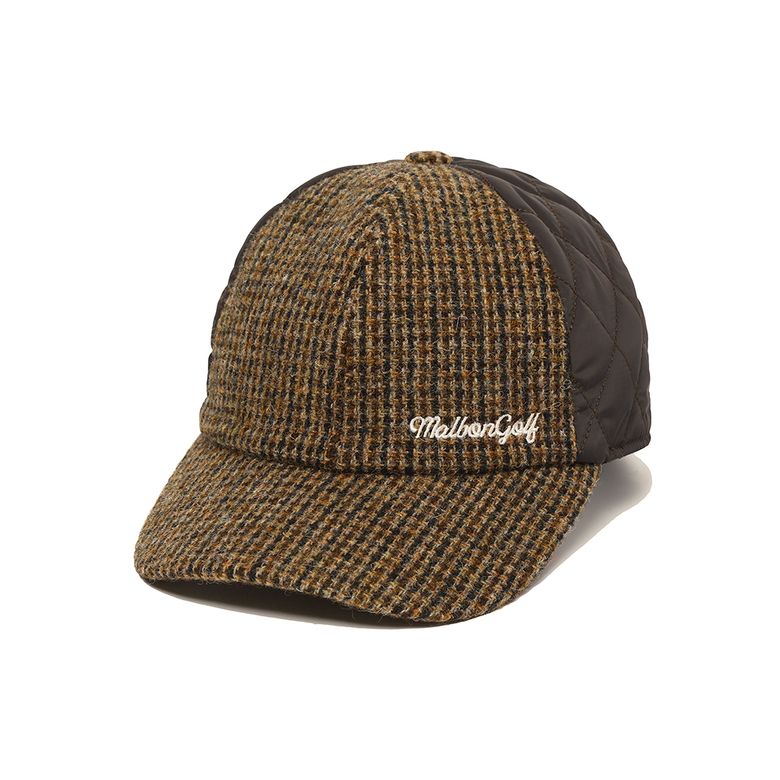 Woolen Padded 말본 스크립트 캡 BROWN