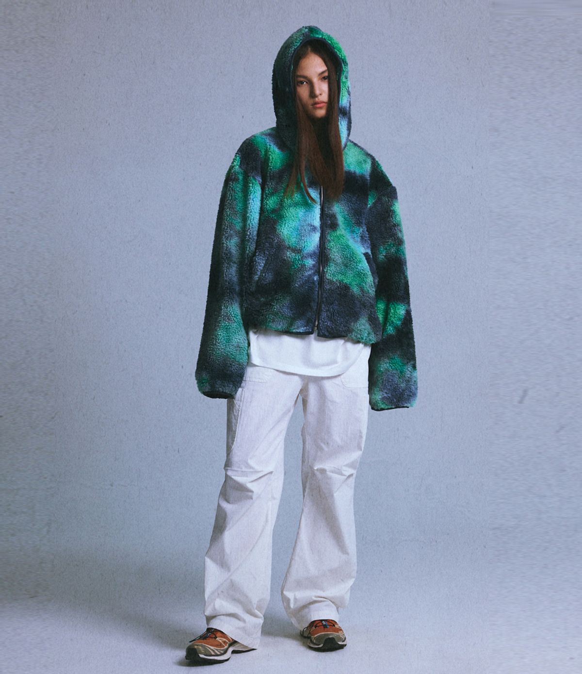 챈스챈스(CHANCECHANCE) LOVE FLEECE JACKET(BLUE GREEN)