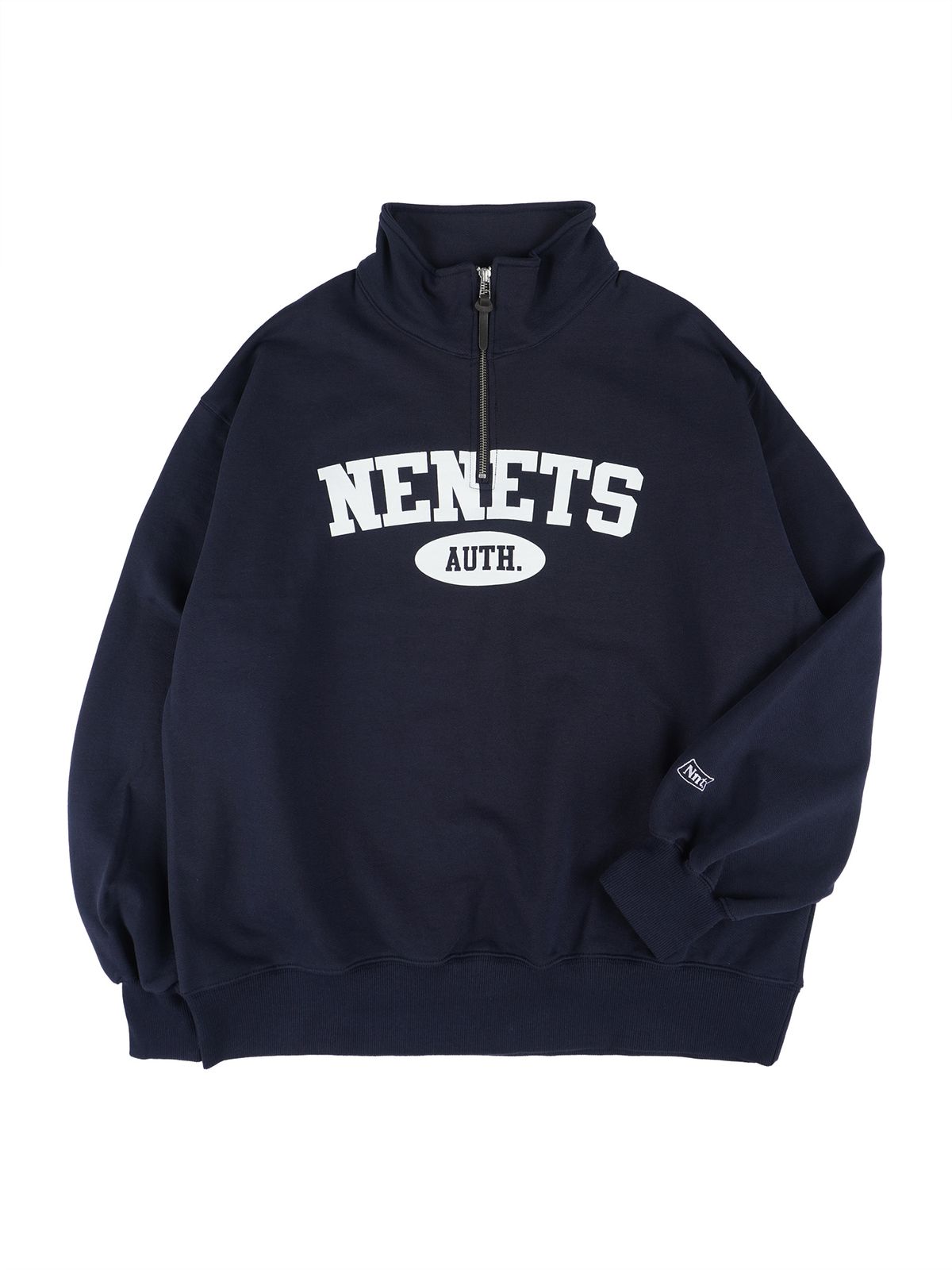 네네츠 어센틱(NENETS AUTHENTIC) ARCH LOGO HALF ZIP-UP SWEATSHIRTS NAVY