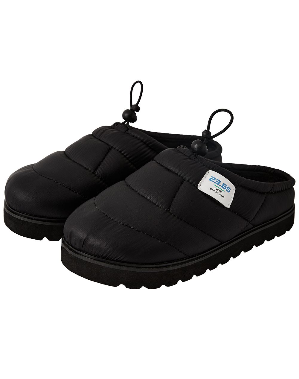 MUSINSA | 23.65 Polka 1 padded cold weather slippers black