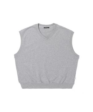 남성 오버핏 니트 베스트 (멜란지그레이)