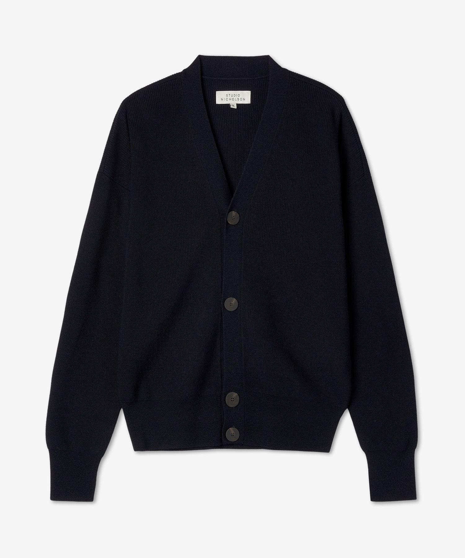 MUSINSA | STUDIO NICHOLSON Men's Stun Navy Ribbed Knit