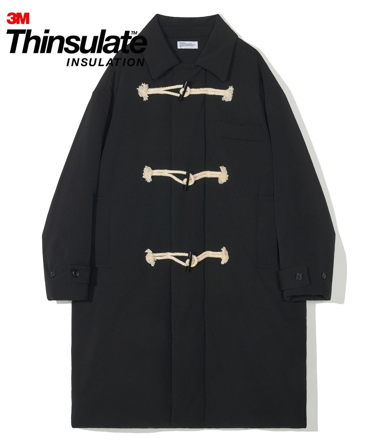 파르티멘토(PARTIMENTO) 3M 신슐레이트 오버사이즈 더플 롱 패딩 블랙