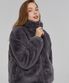 우먼즈 밍크 퍼 하이넥 점퍼 차콜