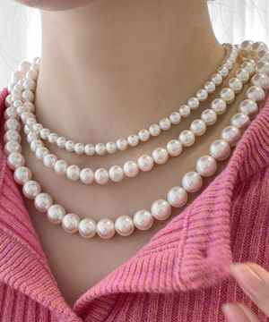 925실버 스와로브스키 진주목걸이 6mm 8mm 10mm