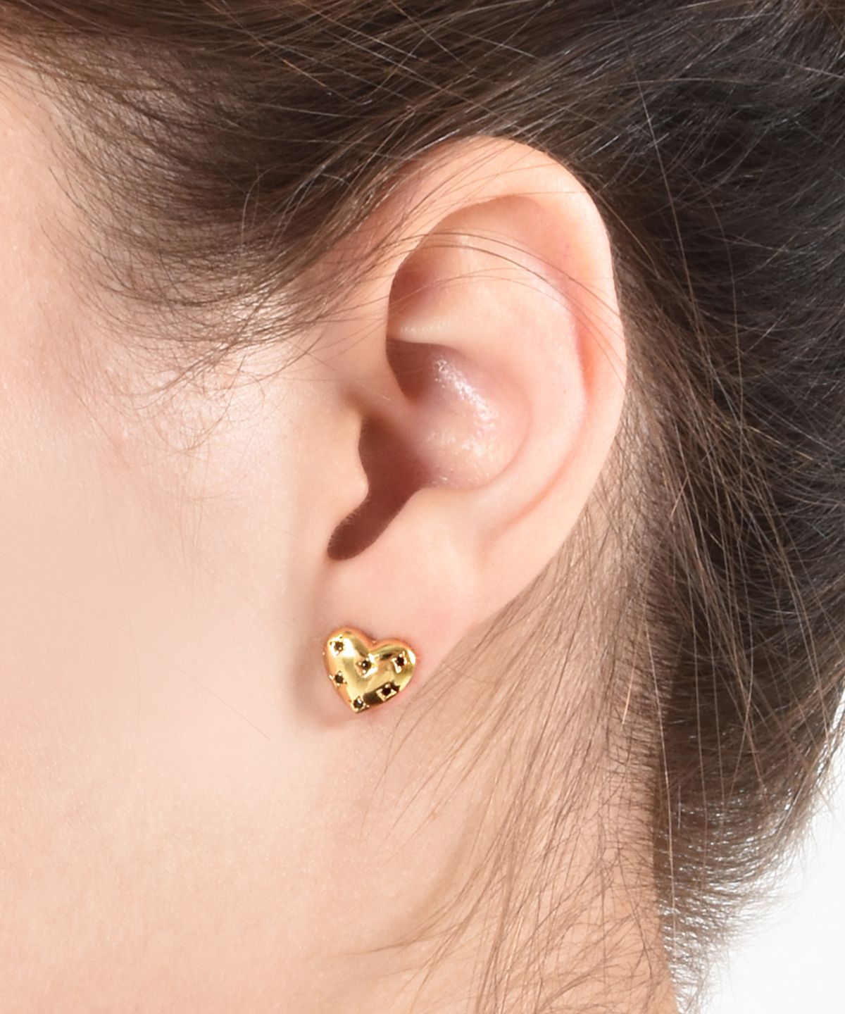 티오유(TOU) TP011 [Silver925] Onyx cubics heart earrings