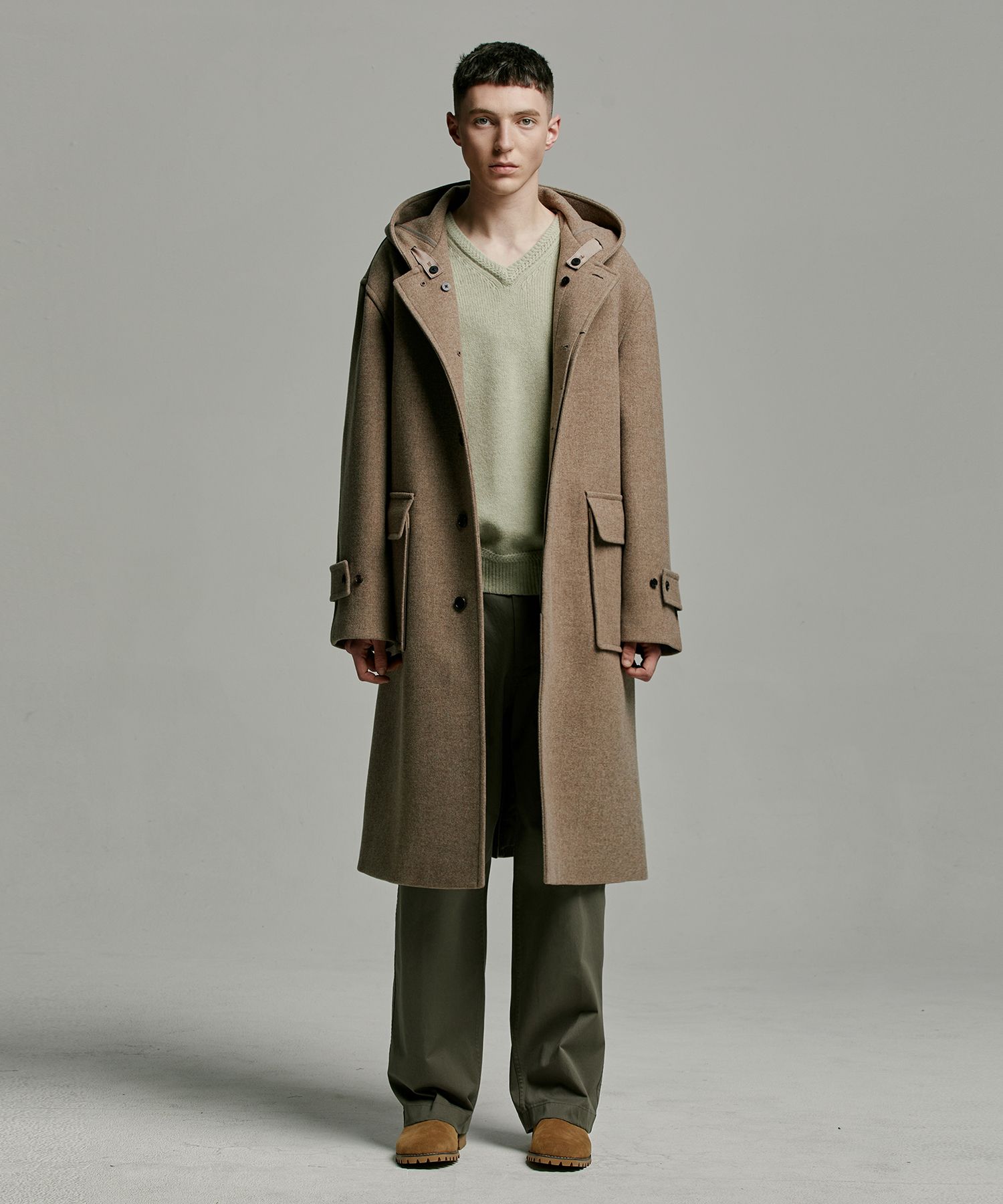 MUSINSA | ANOTHER OFFICE Editor Cashmere Hooded Coat (Oatmeal)