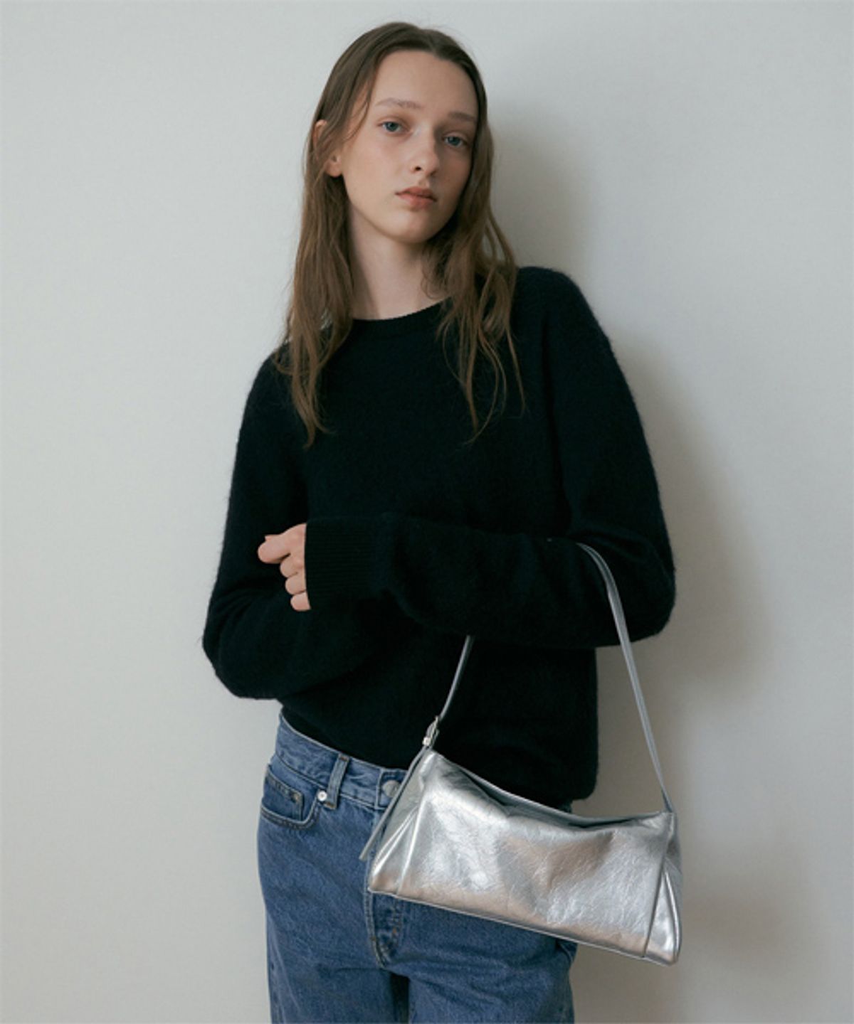 드메이커(DEMAKER) Bicorn shoulder bag-silver