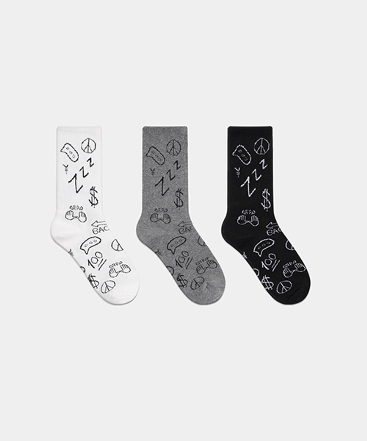 노디자인(NODESIGN) [5PACK] 그래피티 양말 5족 세트