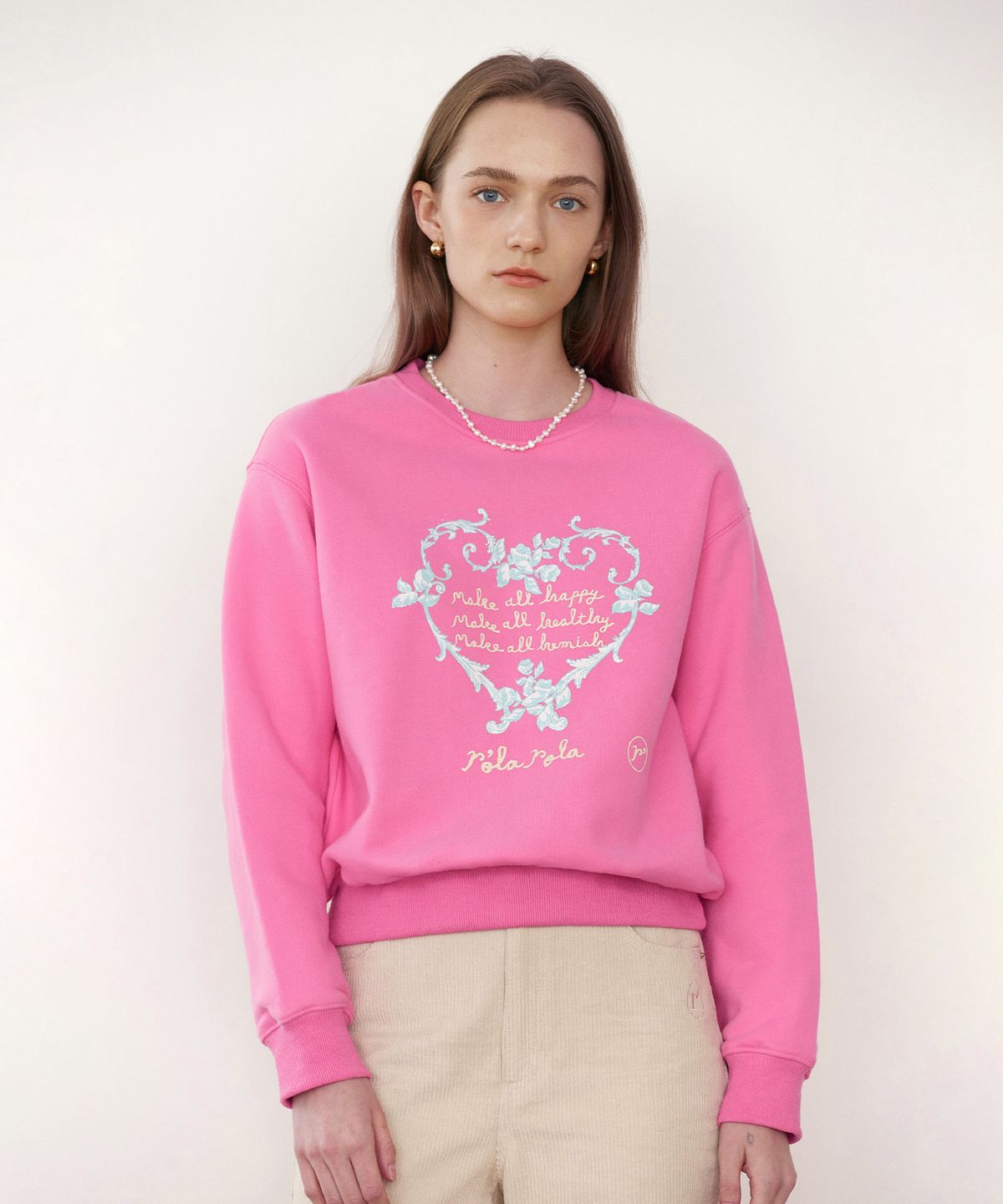 로라로라(ROLAROLA) ROLAROLA X SAKI MAKE ALL SWEATSHIRT PINK