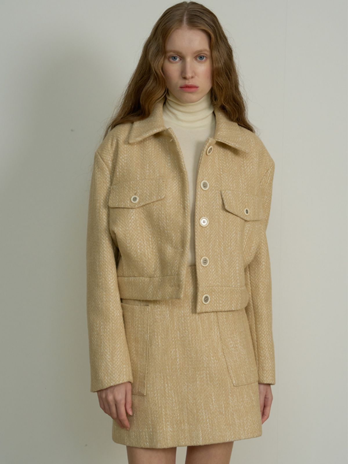 네벨에브리웨어(NEBELEVERYWEAR) ALPACA POCKET SKIRT_BEIGE