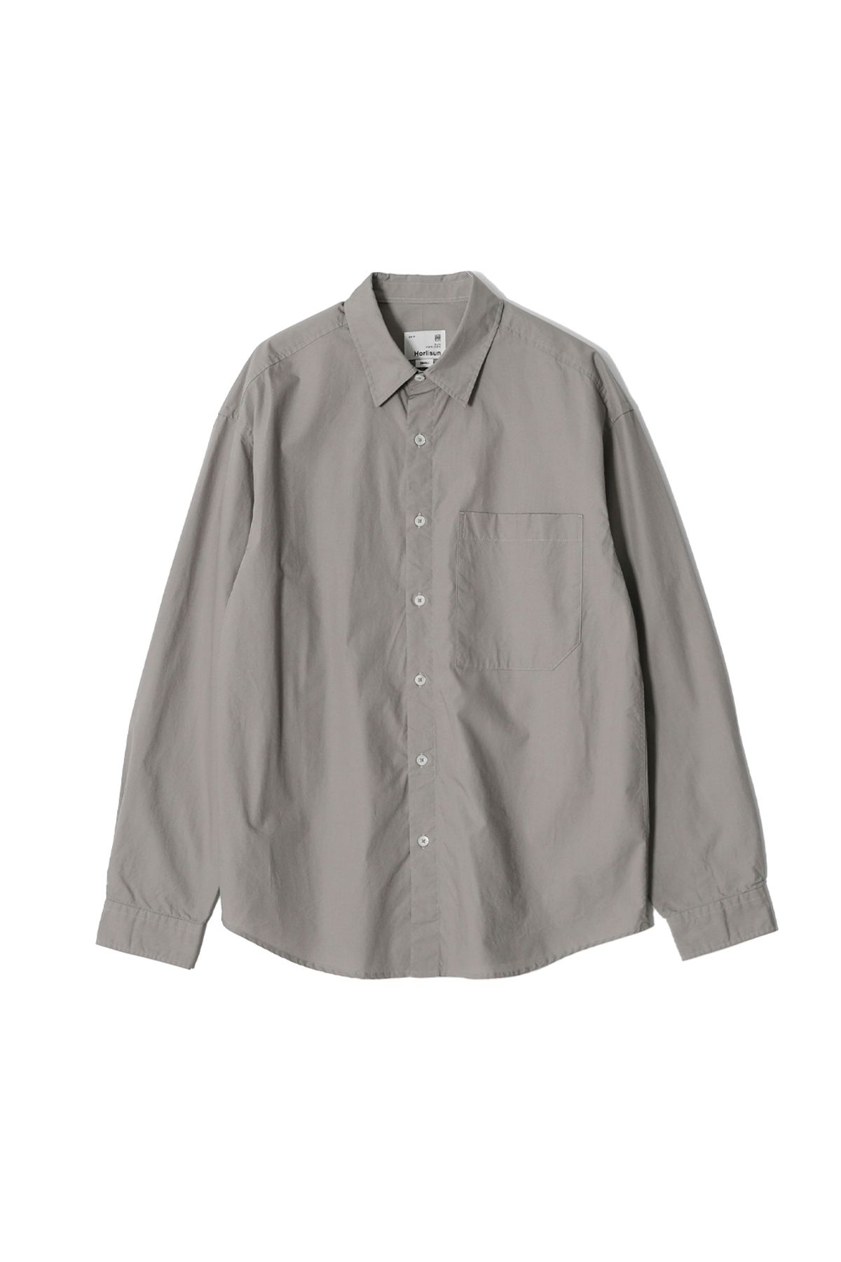 홀리선(HORLISUN) Jane Solid Extra Typewriter Shirt Light Gray