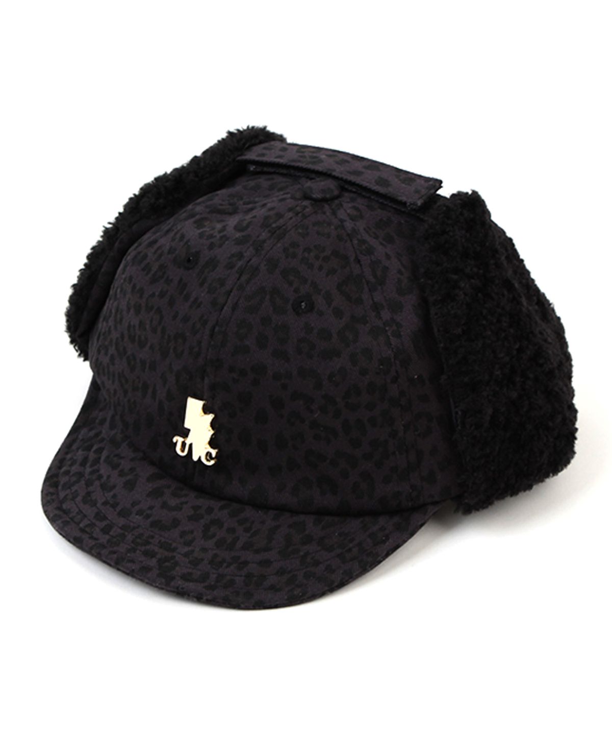 유니버셜 케미스트리(UNIVERSAL CHEMISTRY) Leopard Navy Earflap Cap 호피 귀달이모자