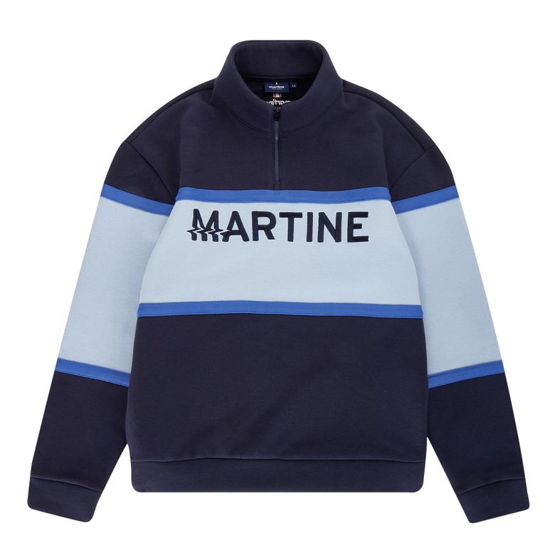 Color Block Half Zip-up Shirts_Navy (Men)