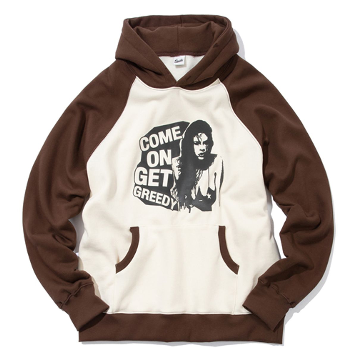 크루치(KRUCHI) GREEDY RAGLAN HOODIE (BROWN BEIGE)