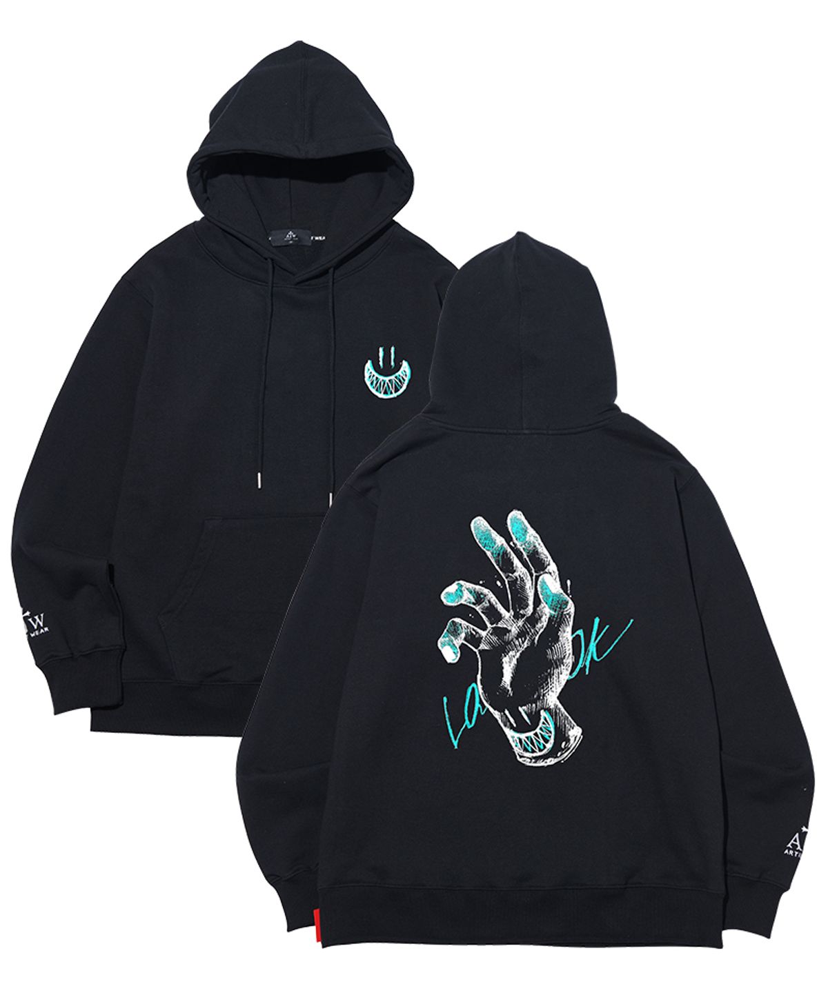 아티스트웨어(ARTISTWEAR) [ATW X TWOFACE]핸드 후드티_BK