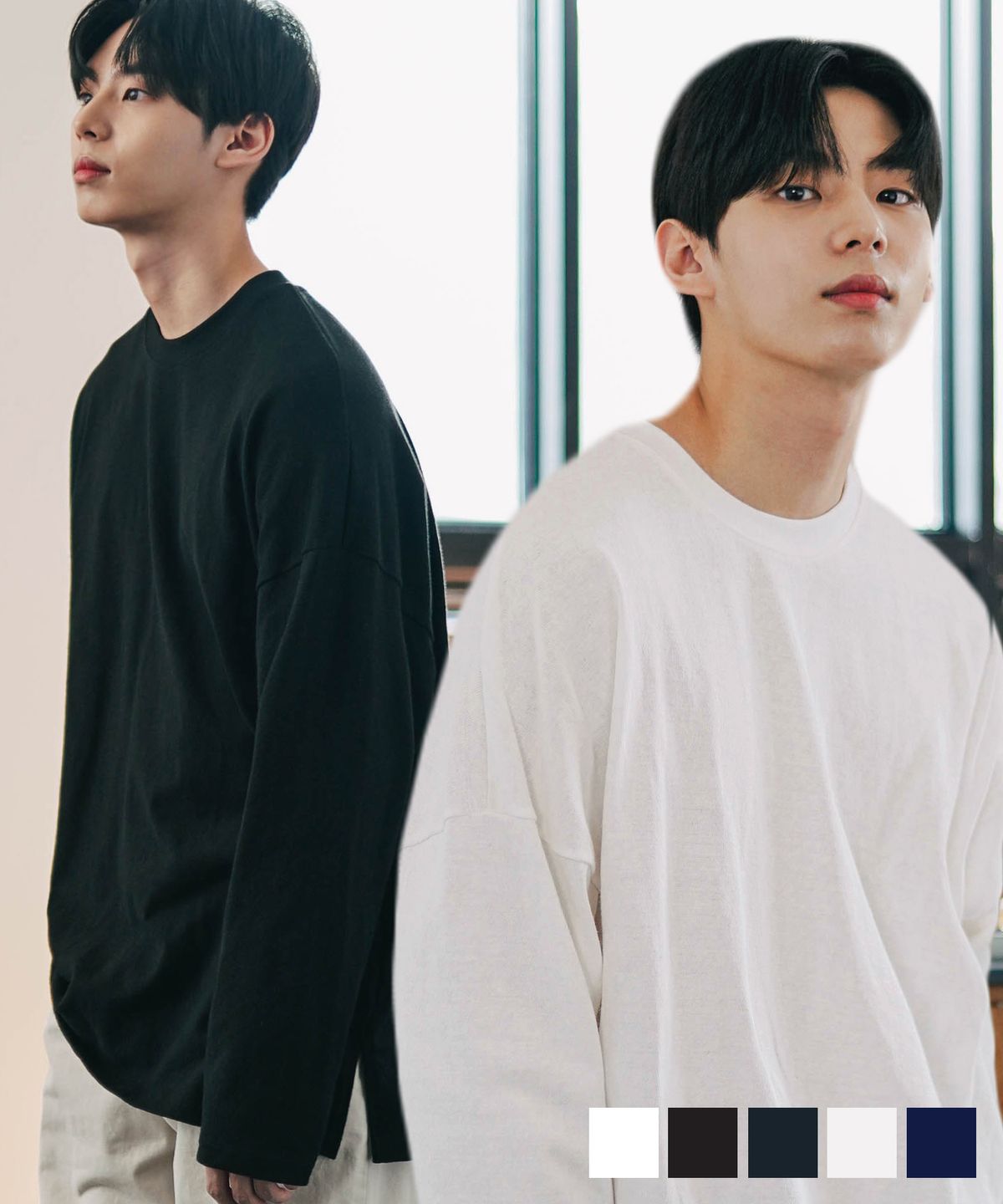 제멋(JEMUT) [2PACK] 어테인 베이직 롱슬리브 5종 2PACK SOLT2458