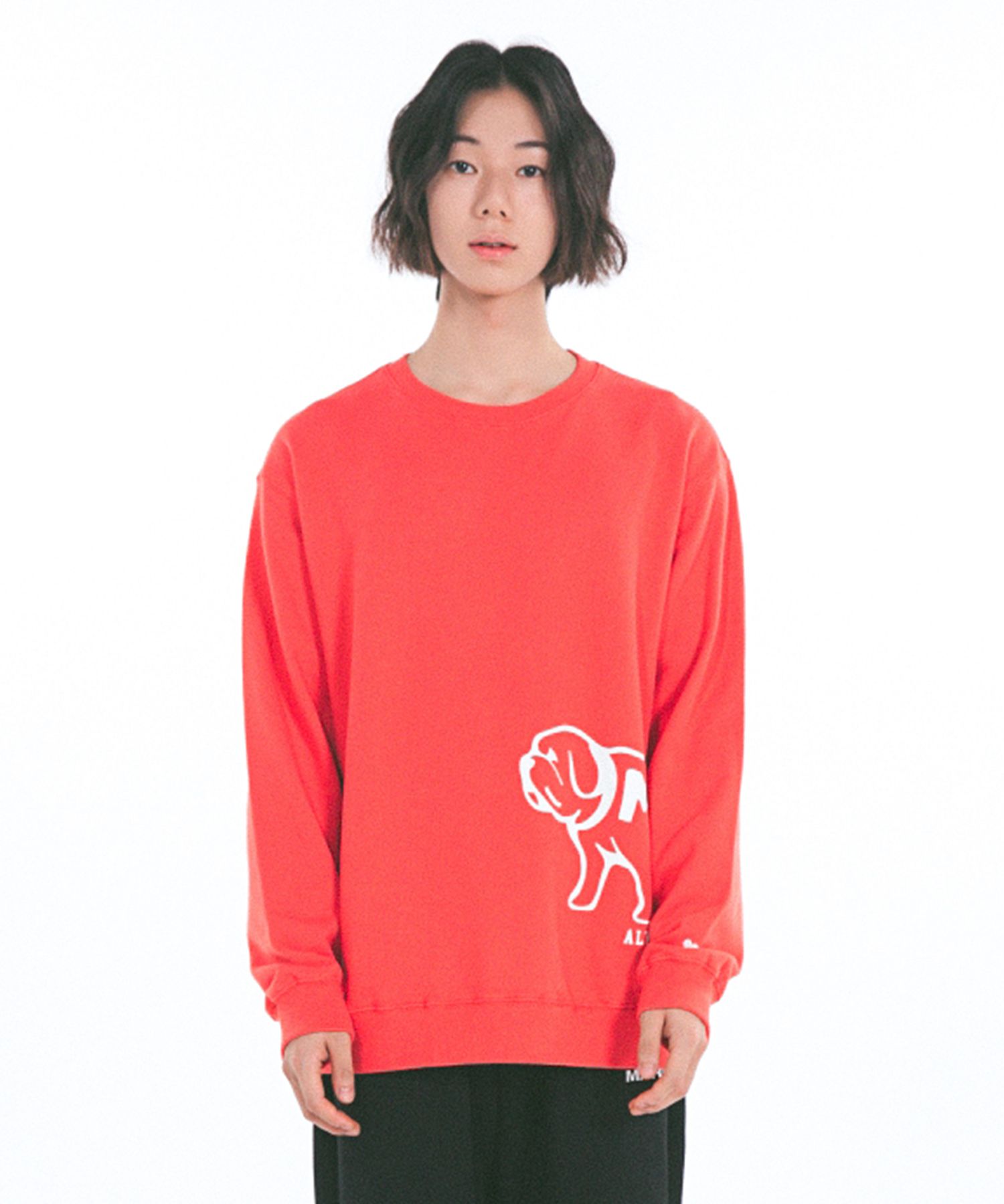 さらに100円引き◆MARKM◆ALWAYS Love My DOG Sweatshirts MUSINSA | MARKM ALWAYS Love My DOG Sweatshirts Red