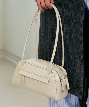 TWO ZIPPER BAG  BAGUETTE(CREAMY OYSTER)