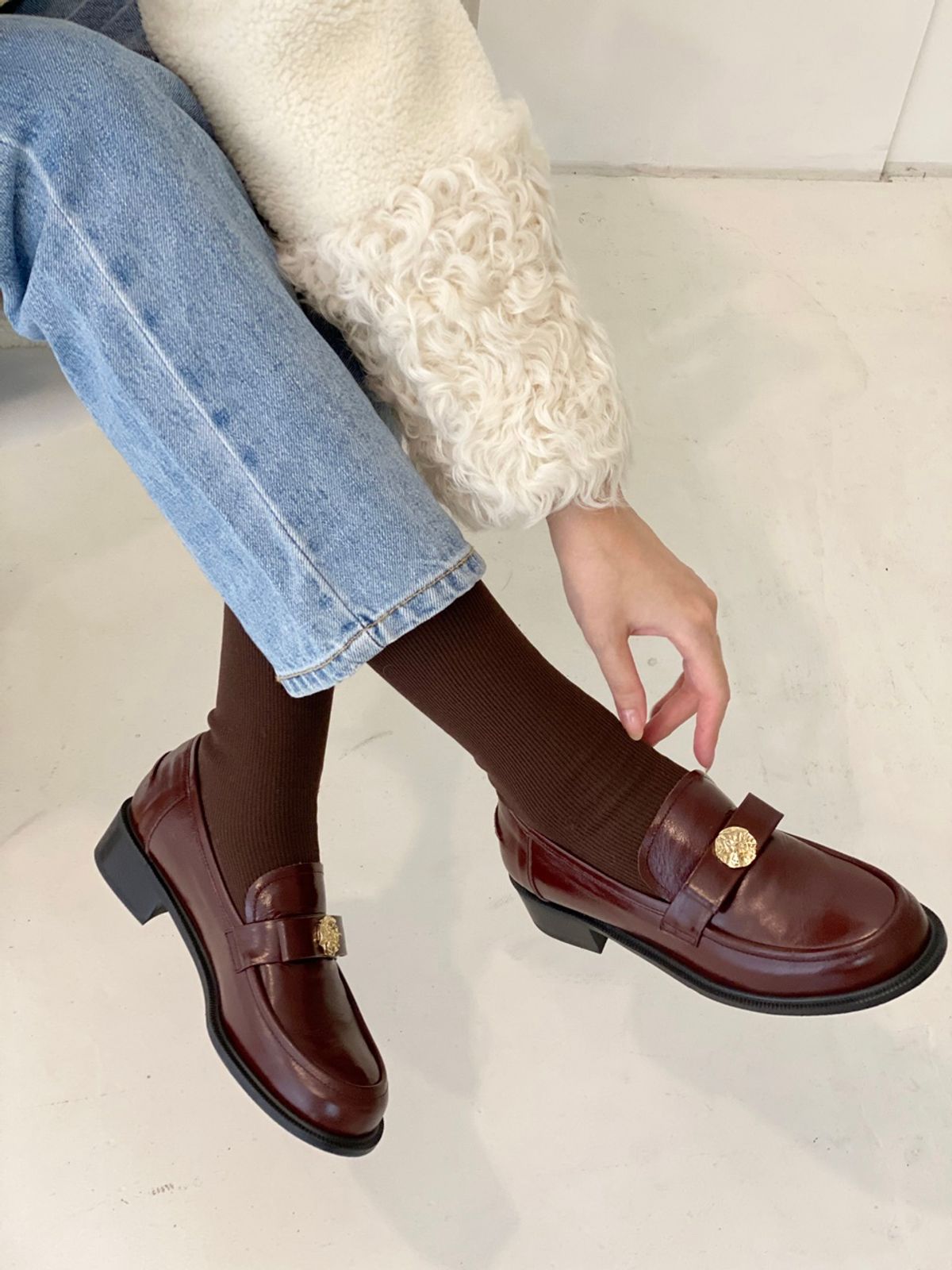 쥬다르(JEU DART) arte ribbon loafer brown