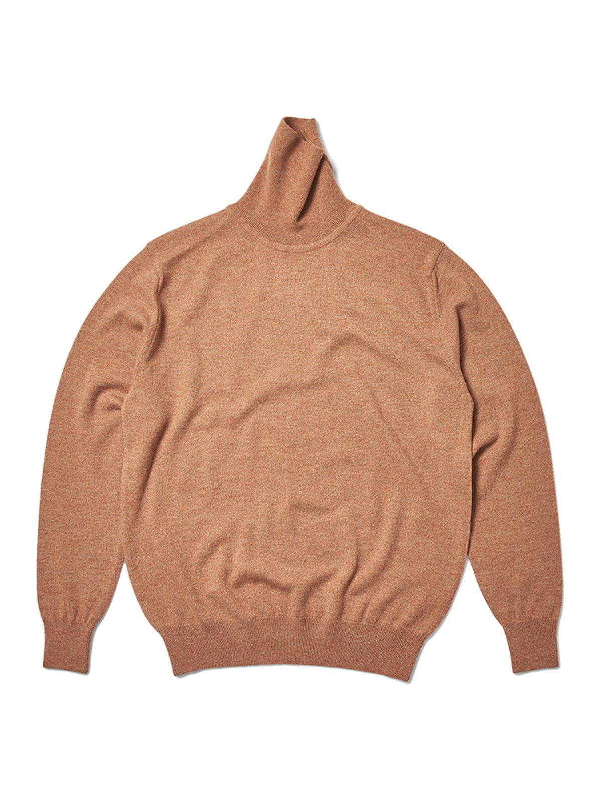 베르노(VERNO) Turtle-neck Knit Tweed-Orange