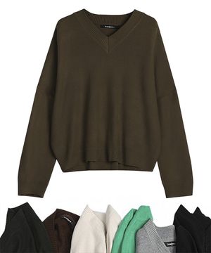 V-neck Overfit Knit - 6 COL