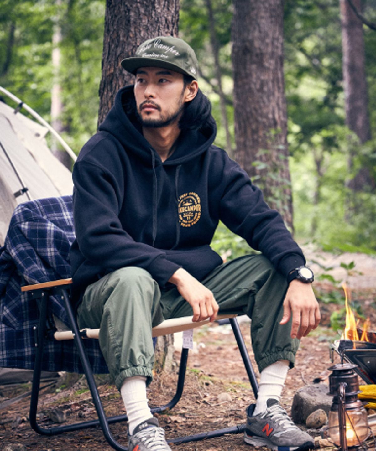 페이크캠퍼(FAKE CAMPER) ALIEN 에일리언 서클 기모 후드티셔츠 [BLACK]