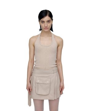 HALTER KNIT SLEEVELESS / BEIGE
