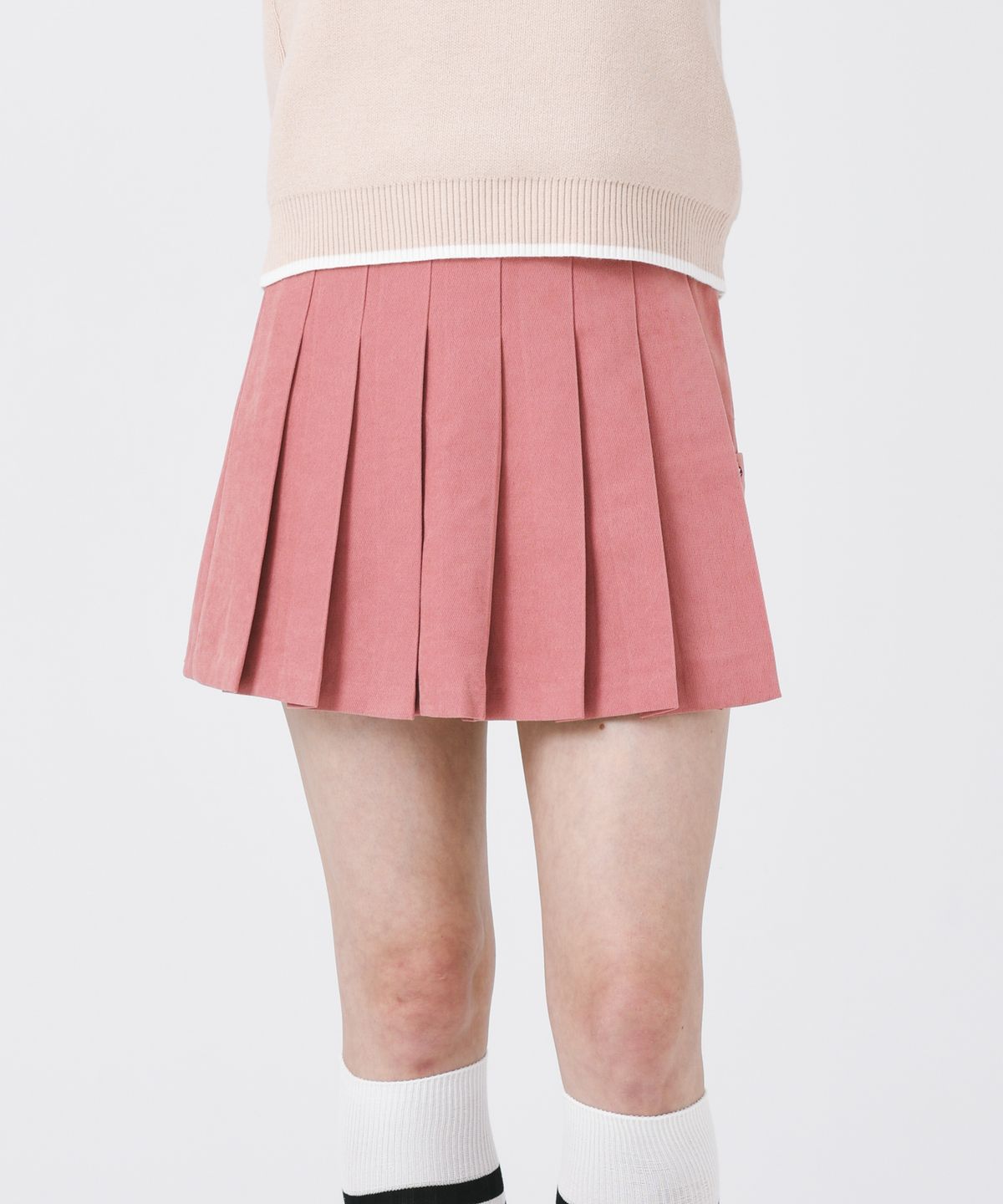 몽버디 골프(MONBIRDIE GOLF) Warm Pocket Pleats 피치기모 포켓 주름스커트 PINK