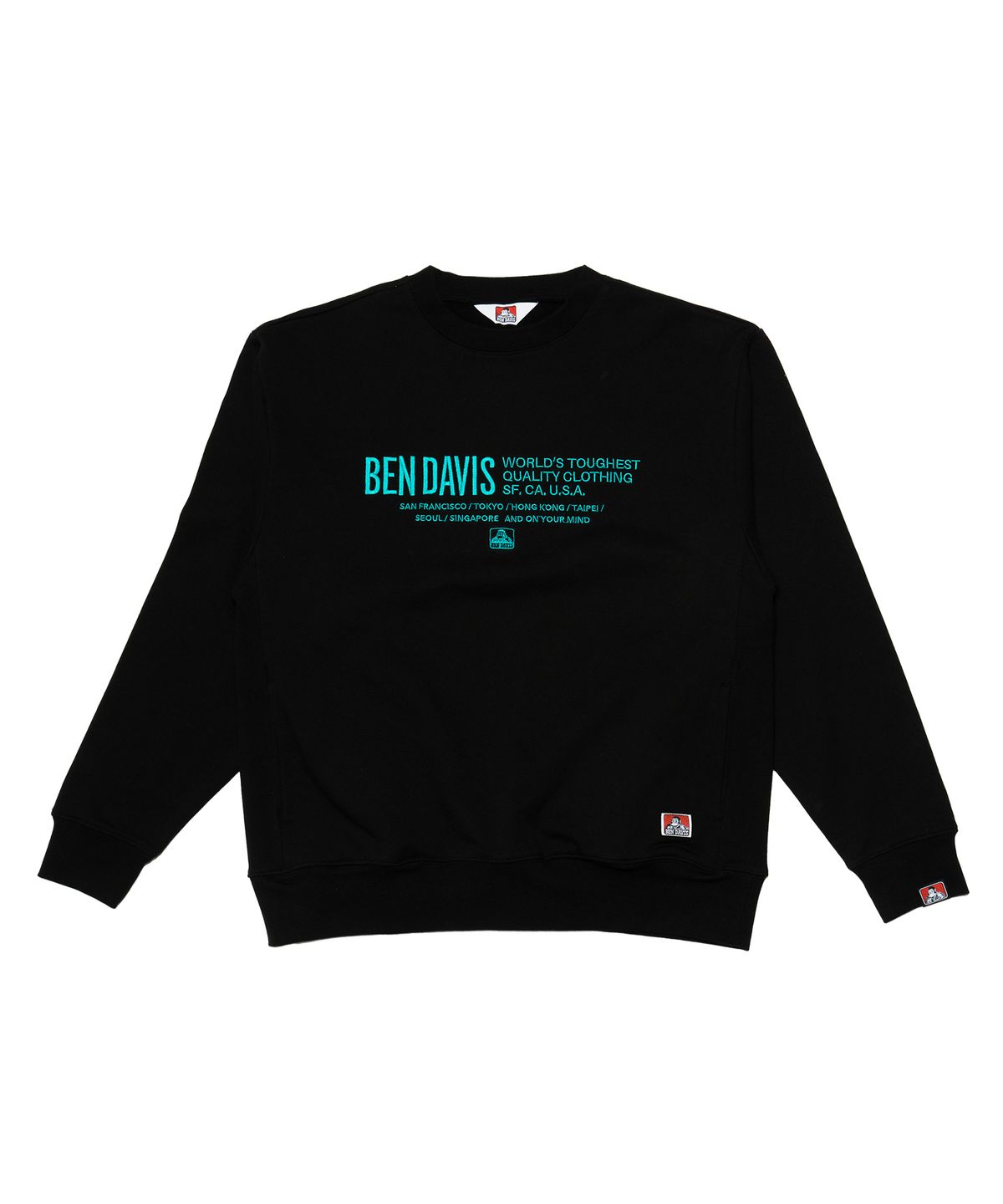 벤 데이비스(BEN DAVIS) 오리지널 자수 코튼 시티 스웨트 셔츠 블랙