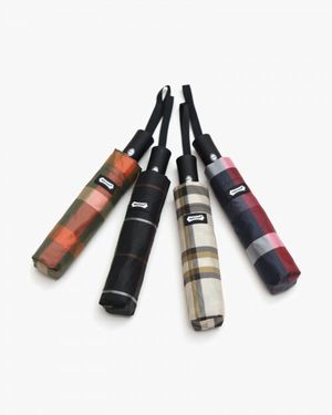 3117-1 클래식 빈티지 체크 패턴 자동 3단 우산