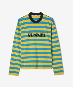 클래식 롱슬리브 빅 로고 엠브로이더드 티셔츠 - 옐로우:블루 / MRTWXJER025COT002YB900