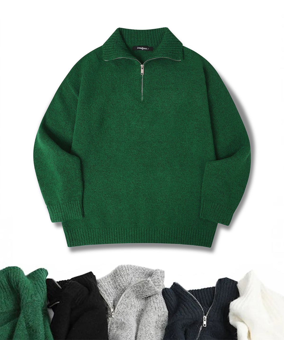 어반드레스(AVANDRESS) Angora Half Zip-Up Knit - 5 COL