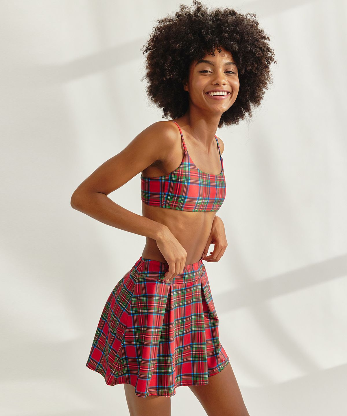 딜라잇풀(DELIGHTPOOL) Preppy Swim Skirt - Christmas Red