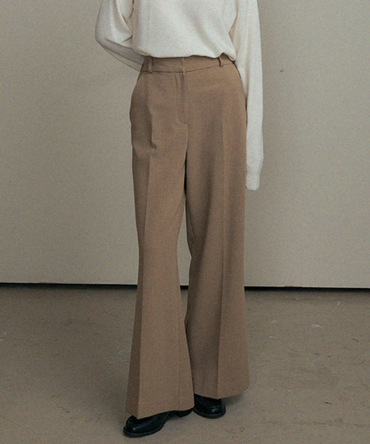 링서울(LINGSEOUL) bootscut banding pants-camel