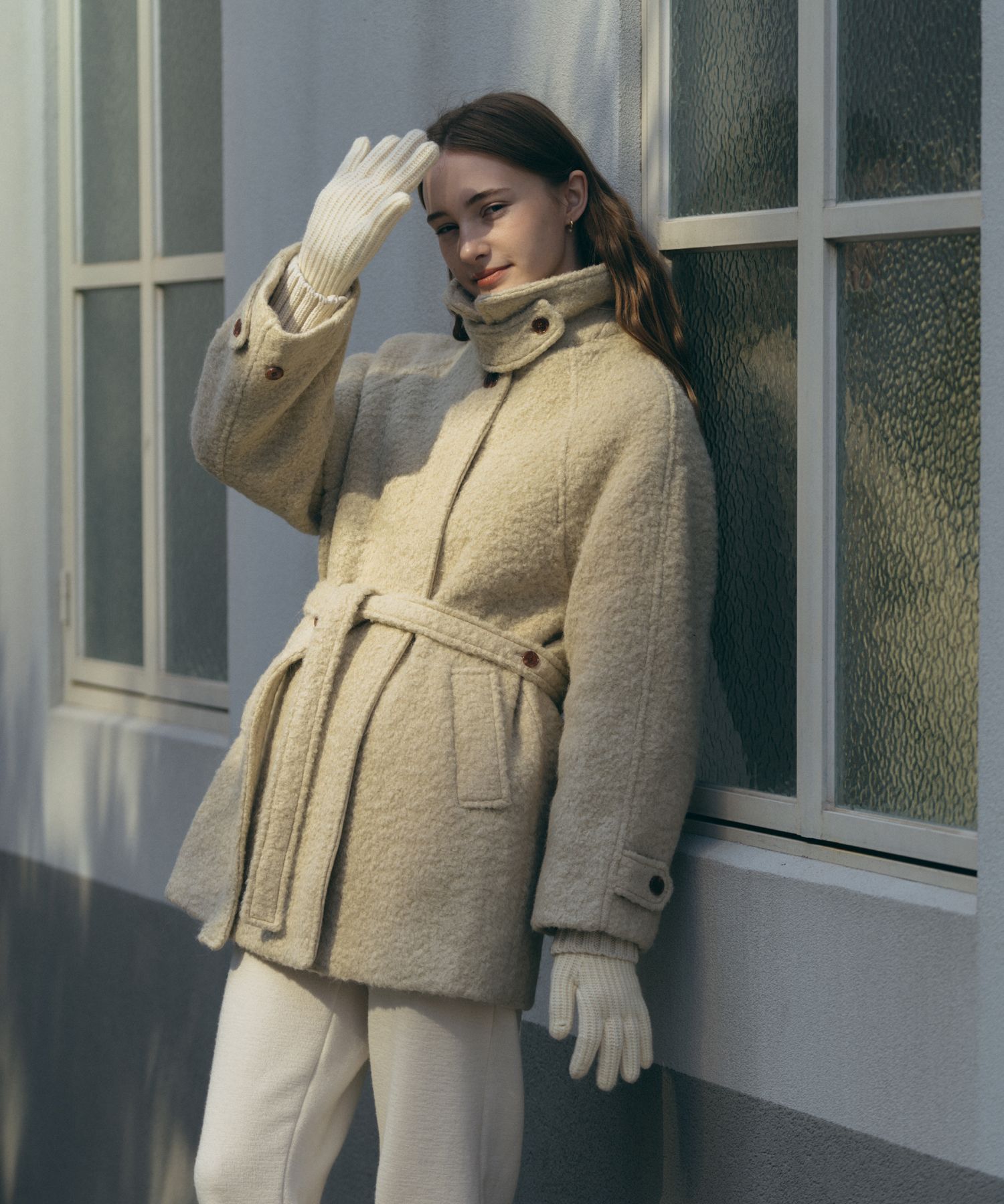 MUSINSA | MAINBOOTH [90% of wool] Oversized Duffle Coat (IVORY)