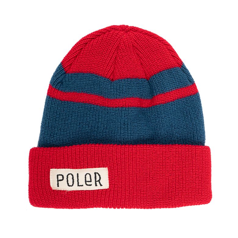 WORKERMAN STRIPE BEANIE RED/BLUE