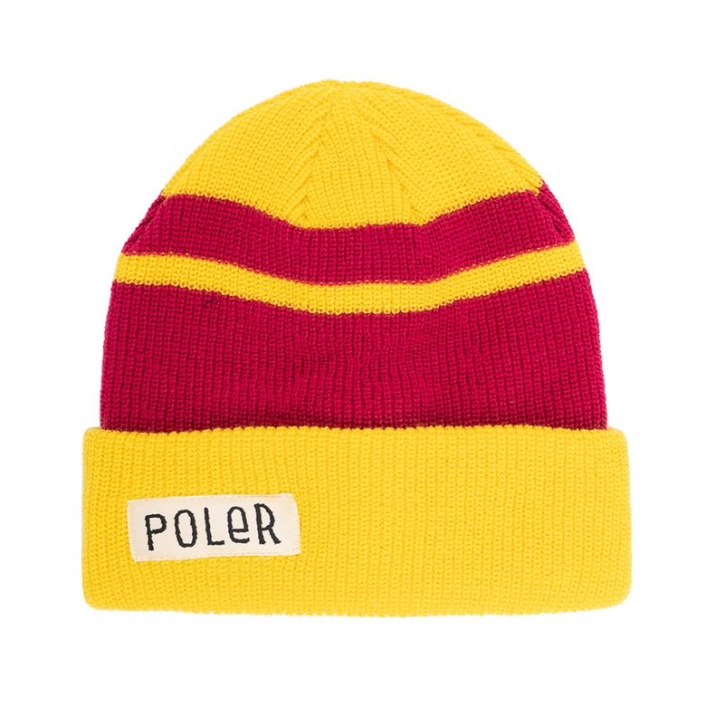 WORKERMAN STRIPE BEANIE YELLOW/PURPLE