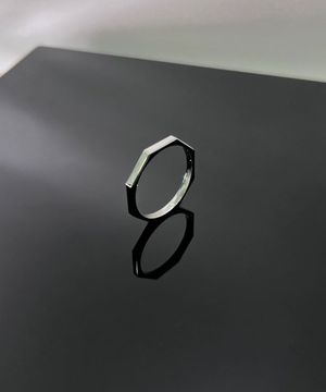 [남여공용] 육각유광실버 써지컬스틸반지 / GTR-005