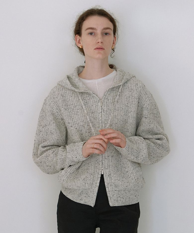Soft nef two-way casual hoody (LIGHT GREY NEF)